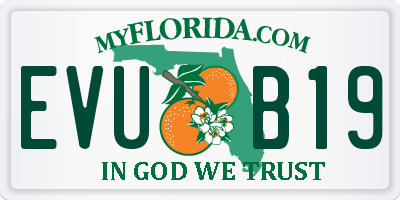 FL license plate EVUB19