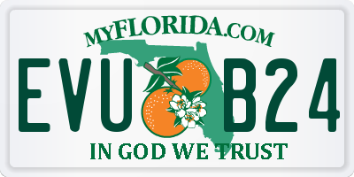 FL license plate EVUB24
