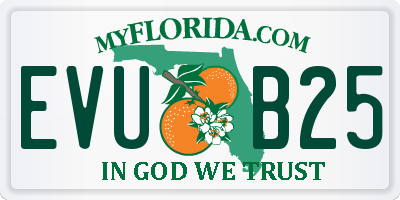 FL license plate EVUB25