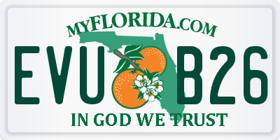FL license plate EVUB26