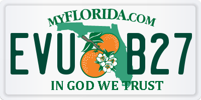 FL license plate EVUB27