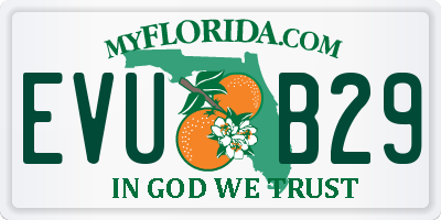 FL license plate EVUB29