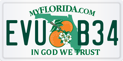 FL license plate EVUB34