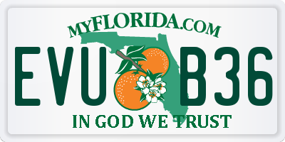 FL license plate EVUB36