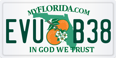 FL license plate EVUB38