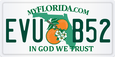 FL license plate EVUB52