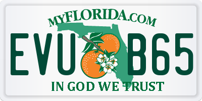 FL license plate EVUB65