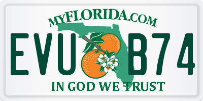 FL license plate EVUB74