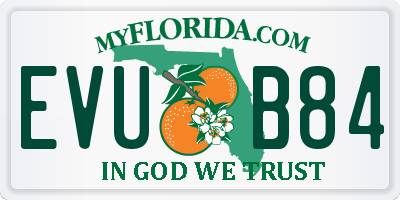 FL license plate EVUB84