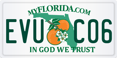 FL license plate EVUC06