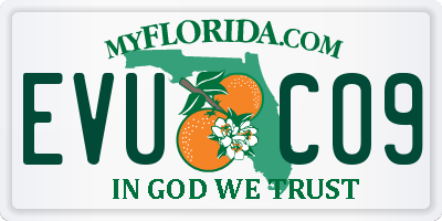 FL license plate EVUC09