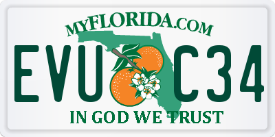 FL license plate EVUC34