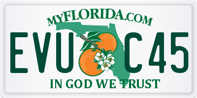 FL license plate EVUC45
