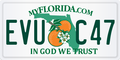 FL license plate EVUC47