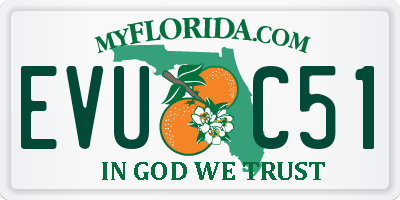 FL license plate EVUC51