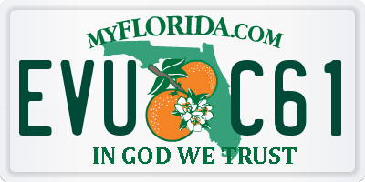 FL license plate EVUC61