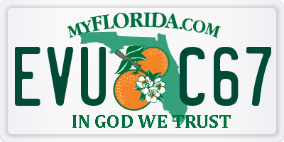 FL license plate EVUC67