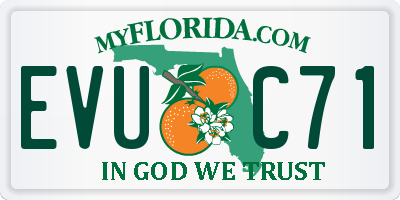 FL license plate EVUC71