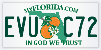 FL license plate EVUC72