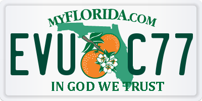 FL license plate EVUC77