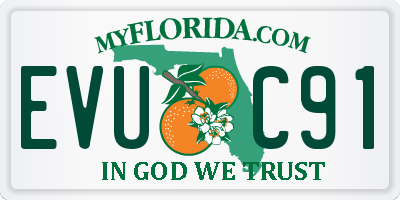 FL license plate EVUC91