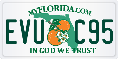 FL license plate EVUC95