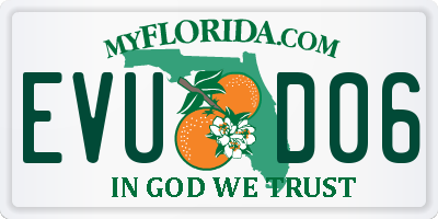 FL license plate EVUD06