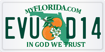 FL license plate EVUD14