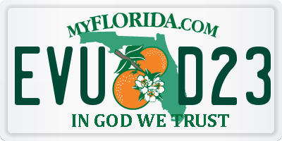 FL license plate EVUD23