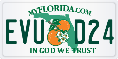 FL license plate EVUD24