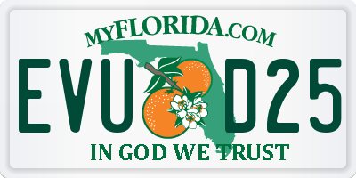 FL license plate EVUD25