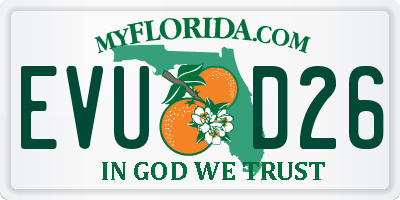 FL license plate EVUD26