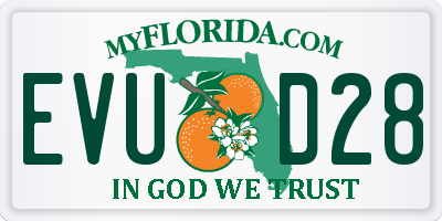 FL license plate EVUD28