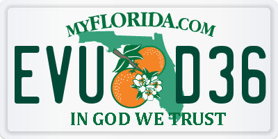 FL license plate EVUD36
