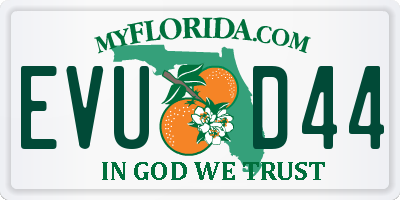 FL license plate EVUD44