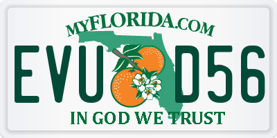 FL license plate EVUD56