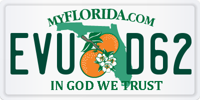 FL license plate EVUD62