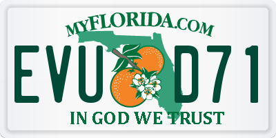 FL license plate EVUD71