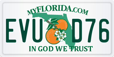 FL license plate EVUD76