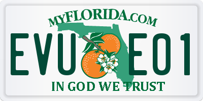 FL license plate EVUE01