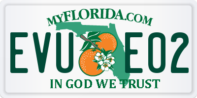 FL license plate EVUE02