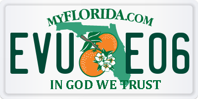 FL license plate EVUE06