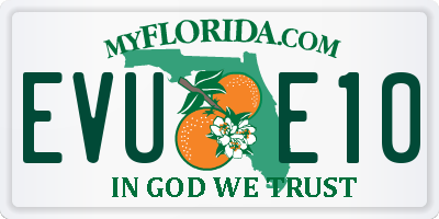FL license plate EVUE10