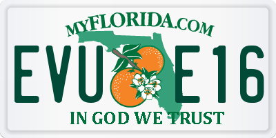 FL license plate EVUE16