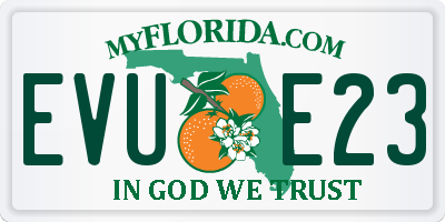 FL license plate EVUE23