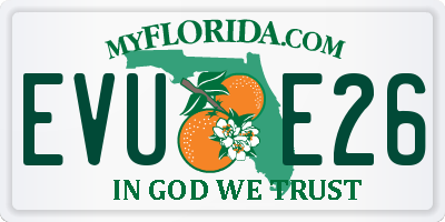 FL license plate EVUE26