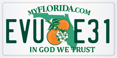 FL license plate EVUE31