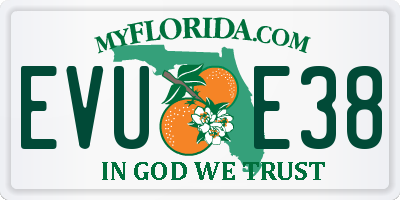 FL license plate EVUE38
