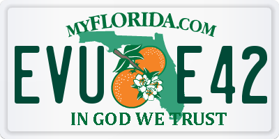 FL license plate EVUE42