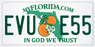 FL license plate EVUE55
